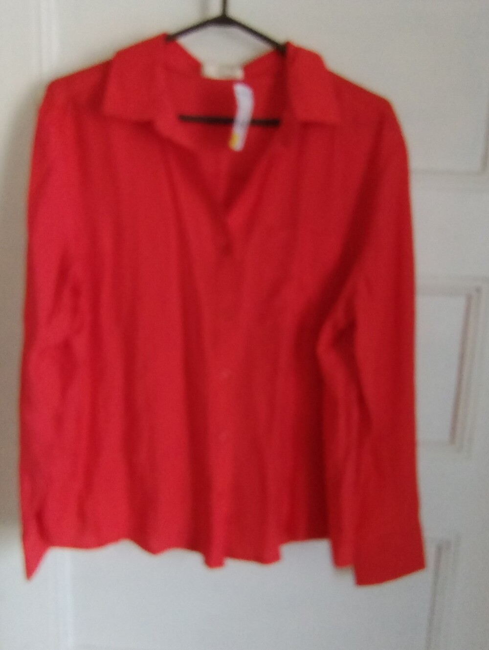 Common Blu Classic Women's Red Button-Up Shirt SZ Large